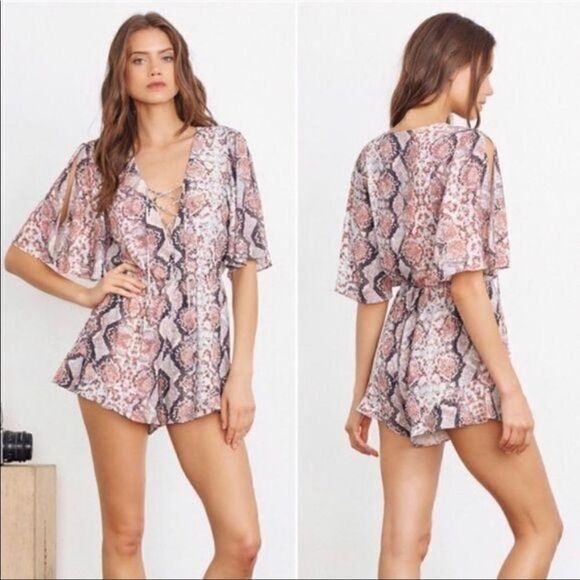 LOVERS + FRIENDS Epiphany Python Romper - Picture 1 of 8
